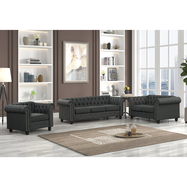 USLivings Audwin 3 Piece Living Room Set Wayfair